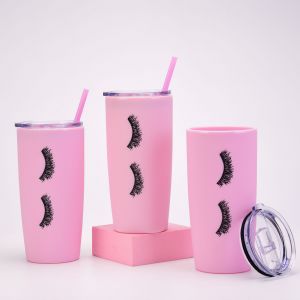 Double Wall Plastic Straw TumblerHLT-2018