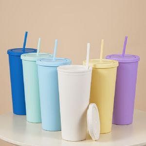 32oz Straw Cup-Rubber PaintingHLT-2098 DW Plastic Tumbler