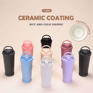 830mL Ceremic Coating, Double-drink Milk Tea in a Steel CupHVT-039C Vacuum Tumbler