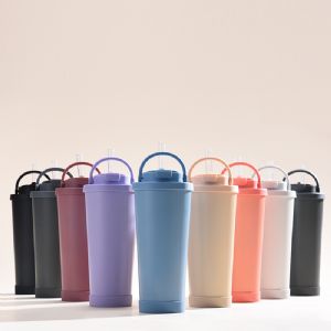 710mL Double-drink Milk Tea in a Steel CupHVT-039 Vacuum Tumbler