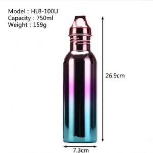 750ml Elertroplated Hand-held Sports Water BottleHLB-100U Single Wall Bottle