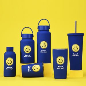 Blue Smile Stainless Steel Vacuum BottleBlue Smile