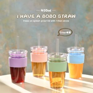 450ml Single-Layer Tritan Straw TumblerHLT-1024 Plastic Tumbler