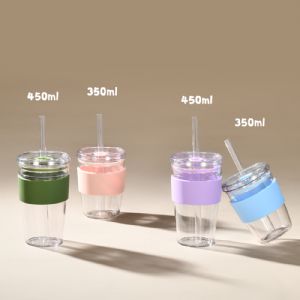 350ml Single-Layer Tritan Straw TumblerHLT-1024S Plastic Tumbler
