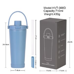 710mlMilk Tea Steel Cup Bouncing LidHVT-068D Vacuum Tumbler