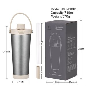 710ml Jump Cap Titanium Cup- Meteorite GrayHVT-069D-24 Vacuum Tumbler